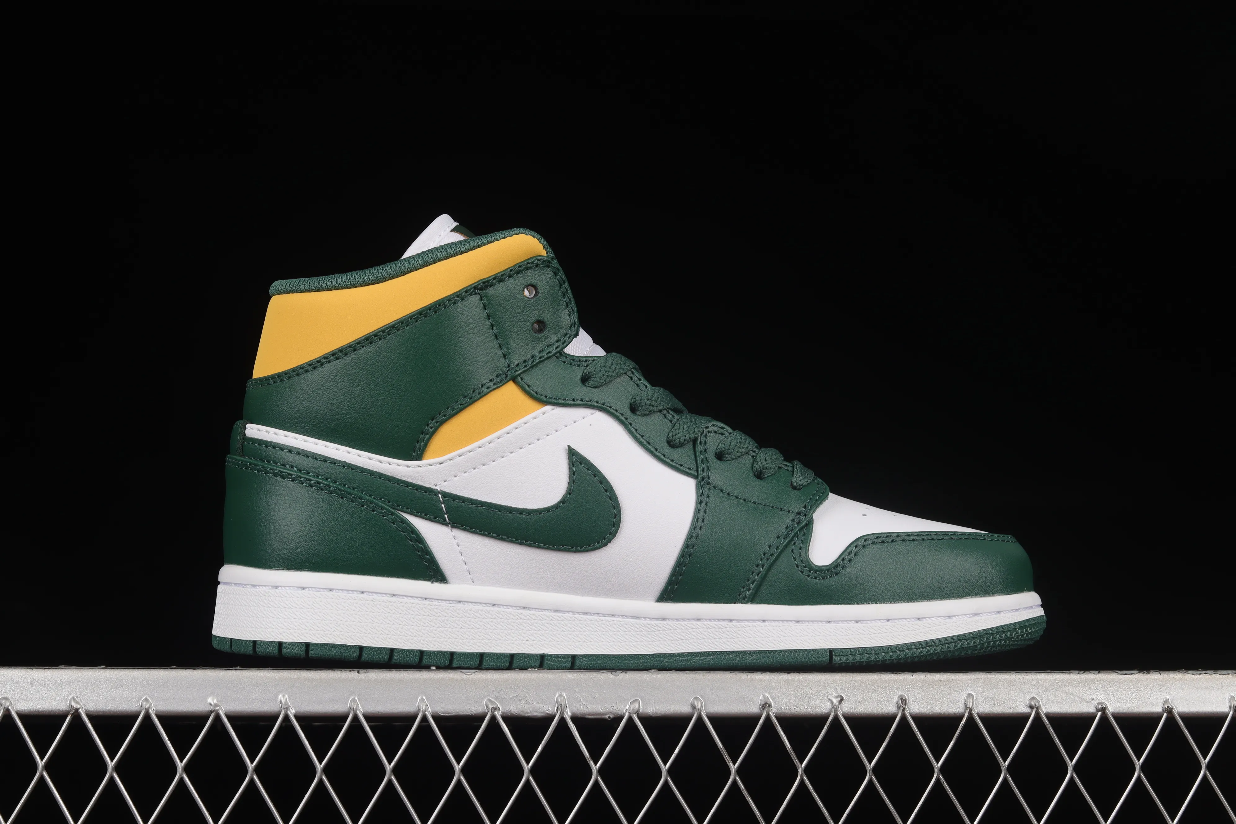 All categories Air Jordan Jordan series basketball shoes Air Jordan 1 Mid G version pure original Air Jordan 1 Mid "Green Yellow" AJ Joe 1 white green yellow Seattle Supersonics 554724-371